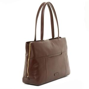 Hobo Case In Point Brief Leather Shoulder Bag - Chocolate